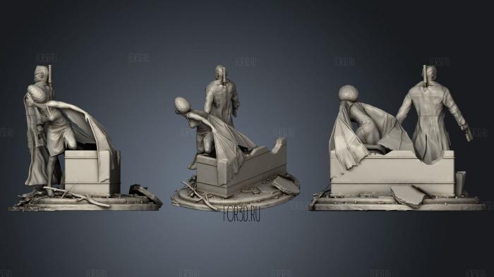 Blade diorama fixed stl model for CNC
