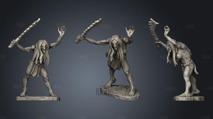 Classic Style Troll Hag with Sword stl model for CNC