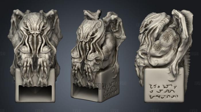 Cthulhu Idol Dice Tower stl model for CNC