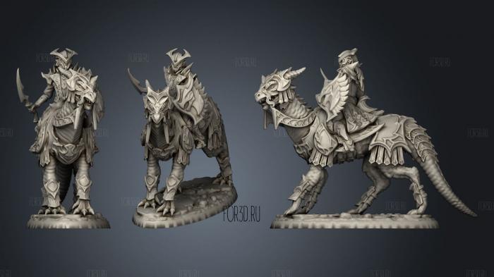 Dark elves drake cavalry stl model for CNC