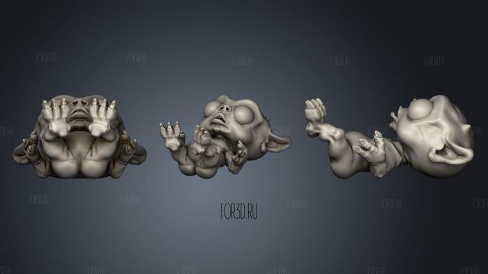 Demon Baby With Bulging Eyes stl model for CNC