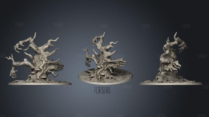 Demon tree with three eyes stl model for CNC