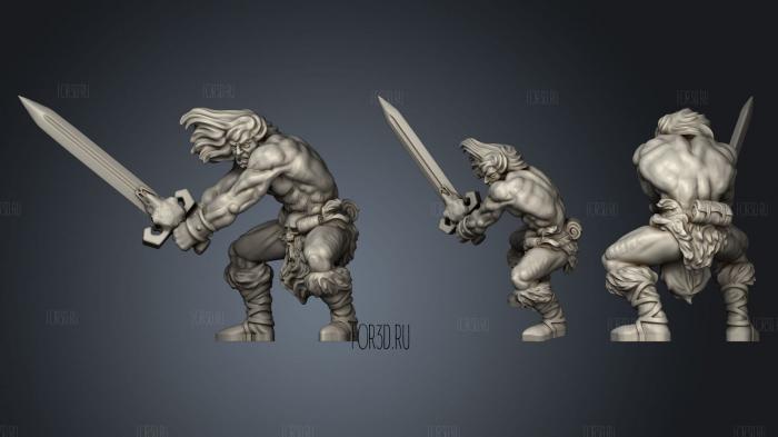 Enanched Barbarian stl model for CNC