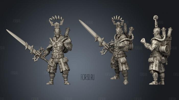 Experimental warrior with a sword stl model for CNC