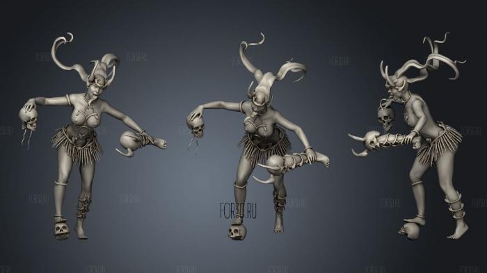 Female Demon Statue stl model for CNC
