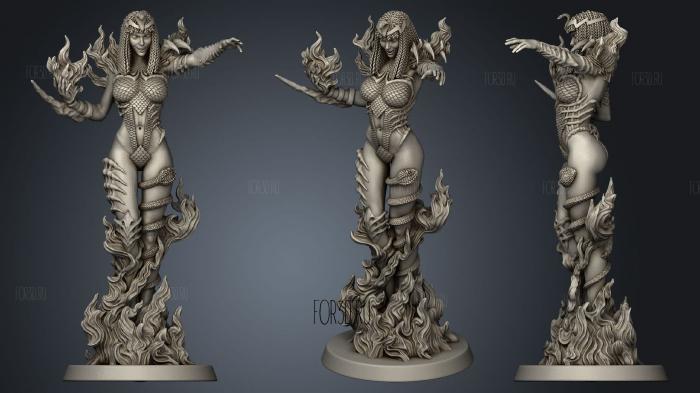 Fire Witch Enemy stl model for CNC