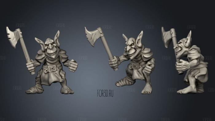 Goblin Cutter with one sword stl model for CNC