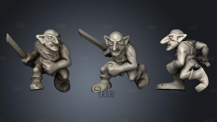 Goblin With Kitchen Knife stl model for CNC
