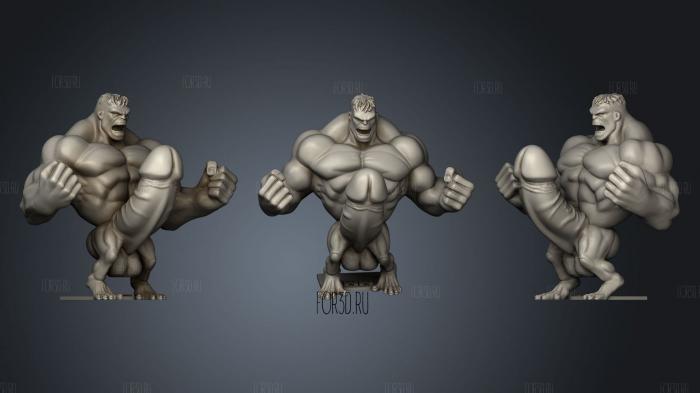Hulk Raging Boner 2 stl model for CNC