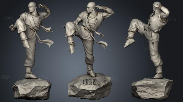 Kungfu Monk stl model for CNC