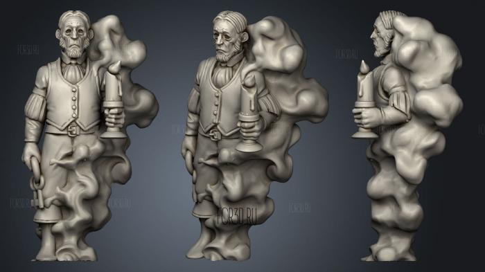 Man with candle stl model for CNC