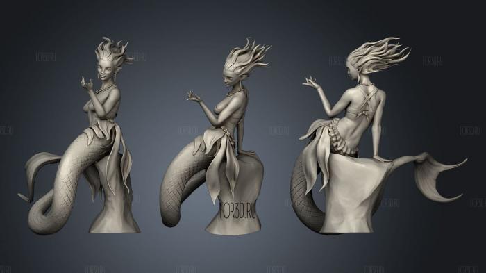 Mermaid stl model for CNC