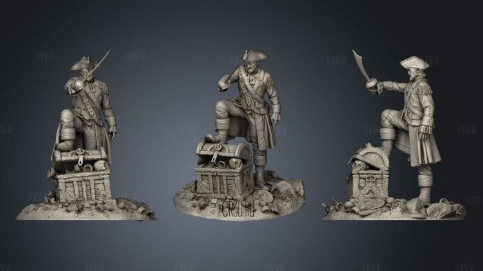 Pirate Diorama stl model for CNC