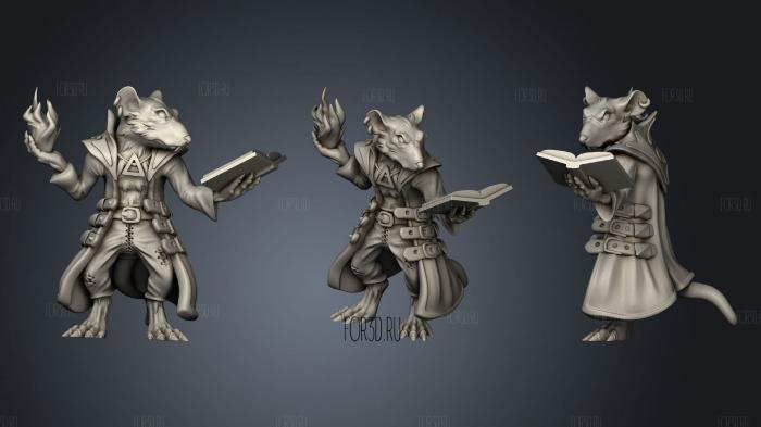 Rat Wizard (Medium) stl model for CNC