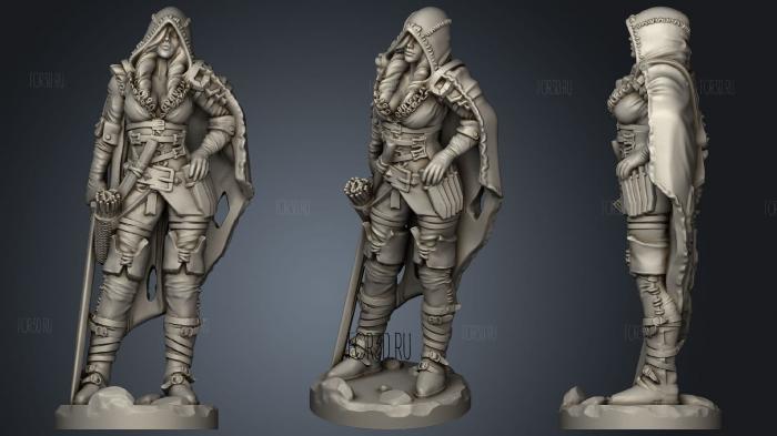 Red Hooded Lycan Slayer stl model for CNC