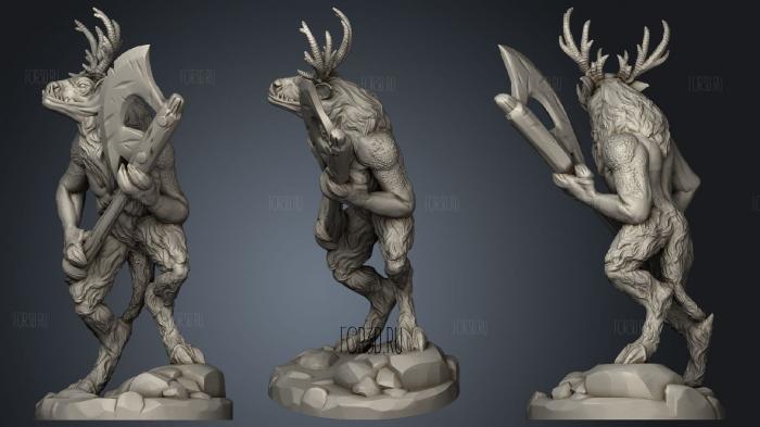 Reindeer Minotaur stl model for CNC