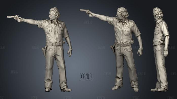 Rick Walking Dead stl model for CNC