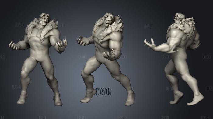 Sabretooth X Men 32mm Wargame Miniature stl model for CNC