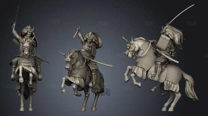 Samurai takeda shingen stl model for CNC