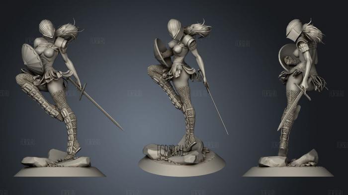 Sexy warrior girl stl model for CNC