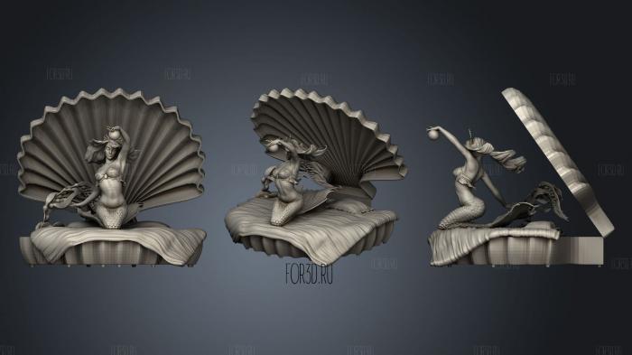 Shell and mermaid fixed stl model for CNC