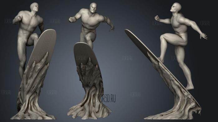 Silver Surfer mixed stl model for CNC