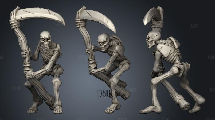 Skeleton with mower with a scythe stl model for CNC