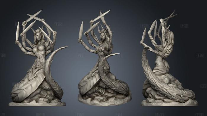 Slithering Demoness stl model for CNC