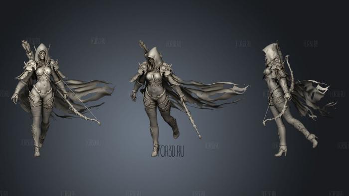 Sylvanas Windrunner stl model for CNC