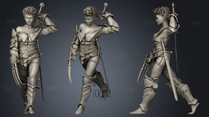 Tarian the mercenary stl model for CNC