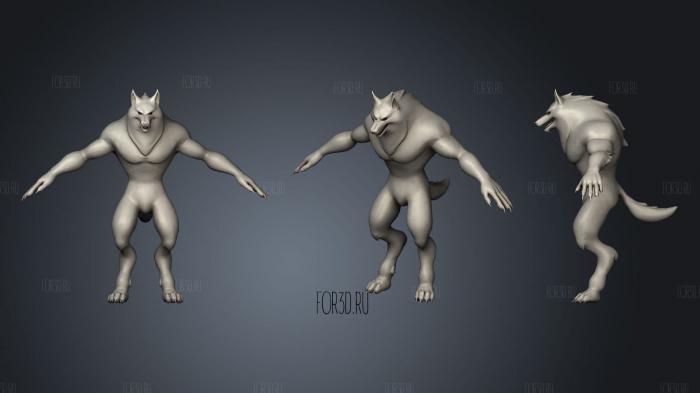 Werewolf Animated stl model for CNC