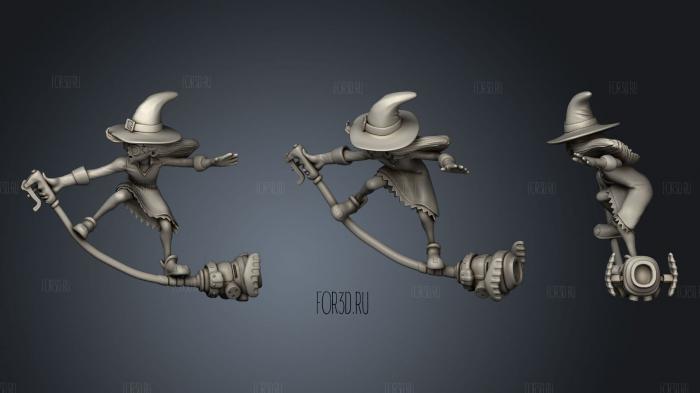 Ведьма на метле 3d stl модель для ЧПУ