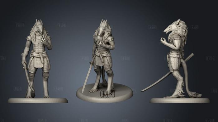 Wolf samurai stl model for CNC