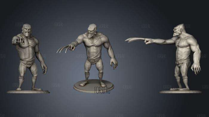 Wolverin Cartoon stl model for CNC