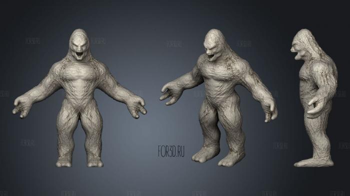 Yeti Bigfoot Sasquatch 3d stl модель для ЧПУ