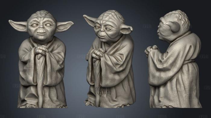 Yoda Puppet stl model for CNC