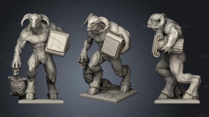 Zero Gravity Minotaur Beast stl model for CNC