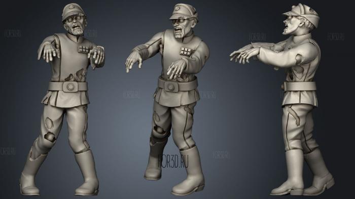 Zombie Officer 1 stl model for CNC