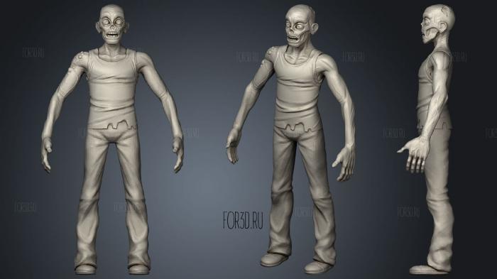 Zombie Sculpt stl model for CNC