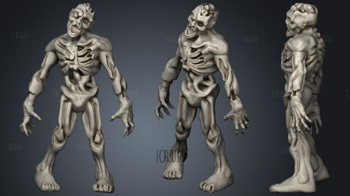 Zombie1 stl model for CNC