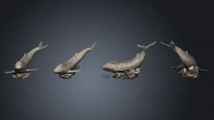 Astral Whale stl model for CNC