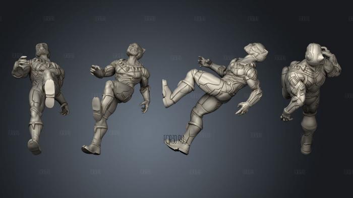 Black Panther The Onyx King pose 3 stl model for CNC