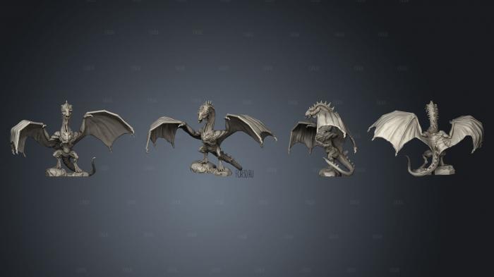 Cave Wyvern Angry Large stl model for CNC
