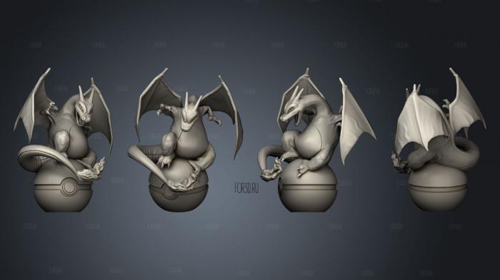 charizard on ball stl model for CNC