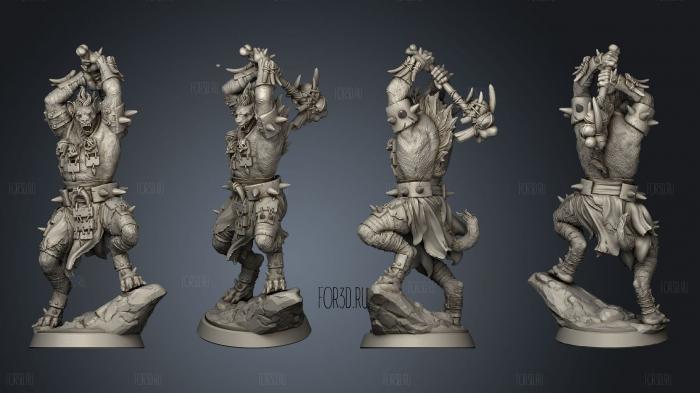 Cult of Hunger Gnoll Lord stl model for CNC