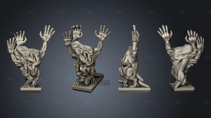 Daemon Army Small Flame 2 stl model for CNC