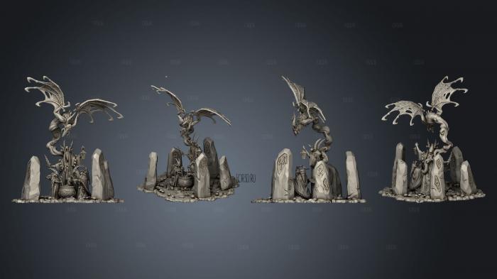 Diorama Witchcraft Night stl model for CNC