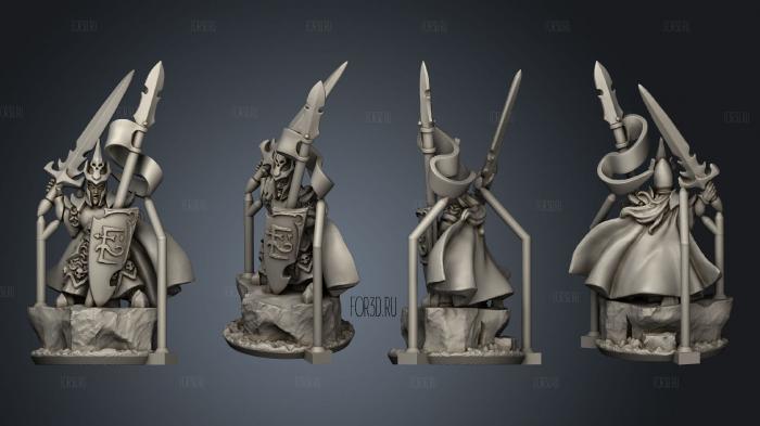 dire elf lord with spear and sword stl model for CNC
