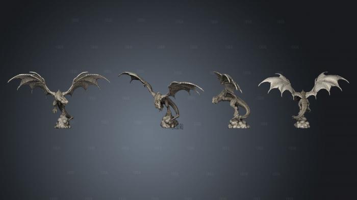 Draconic Wyvern Flying Large stl model for CNC