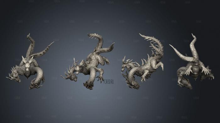 Dungeon Hydra Angry Large stl model for CNC